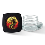 Custom Label for 5ml Clear Square Glass Container with Black Child Resistant Lid