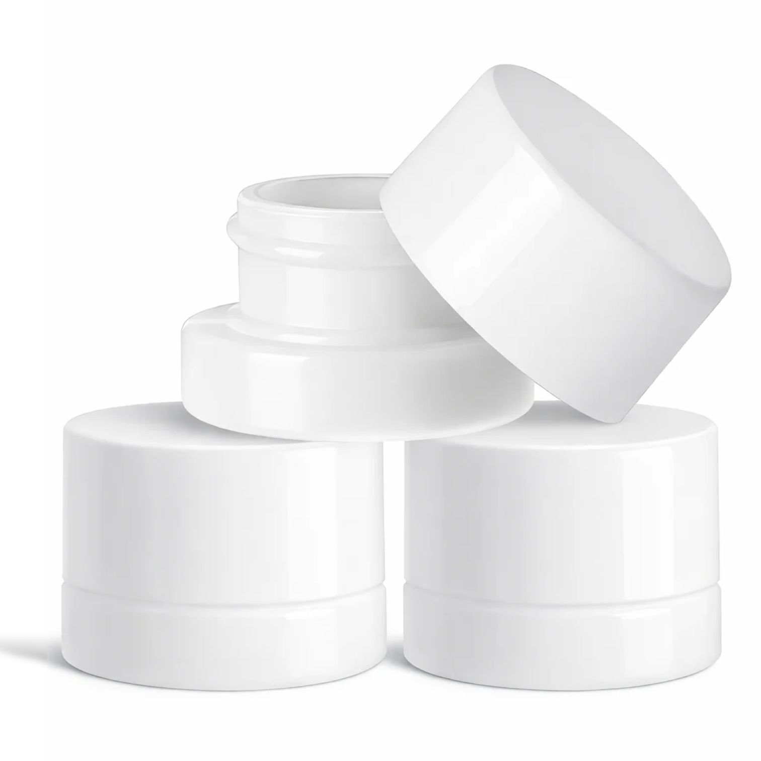 (200 Pack) 5ml White Glass Jars with Child-Resistant Lids