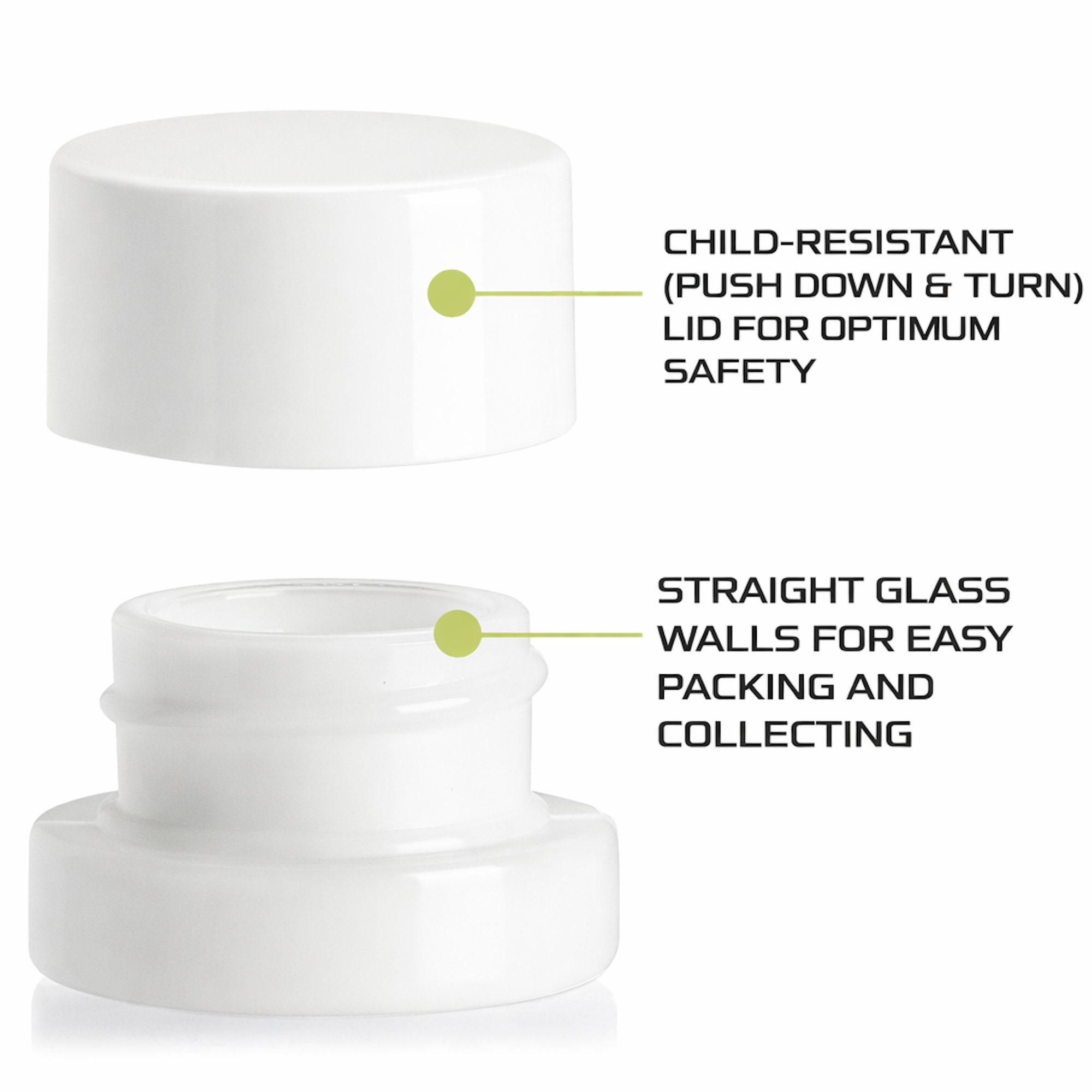 (200 Pack) 5ml White Glass Jars with Child-Resistant Lids