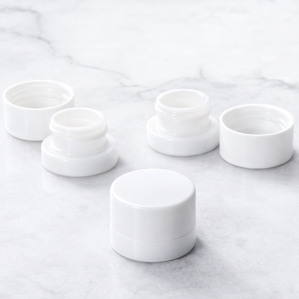 (200 Pack) 5ml White Glass Jars with Child-Resistant Lids