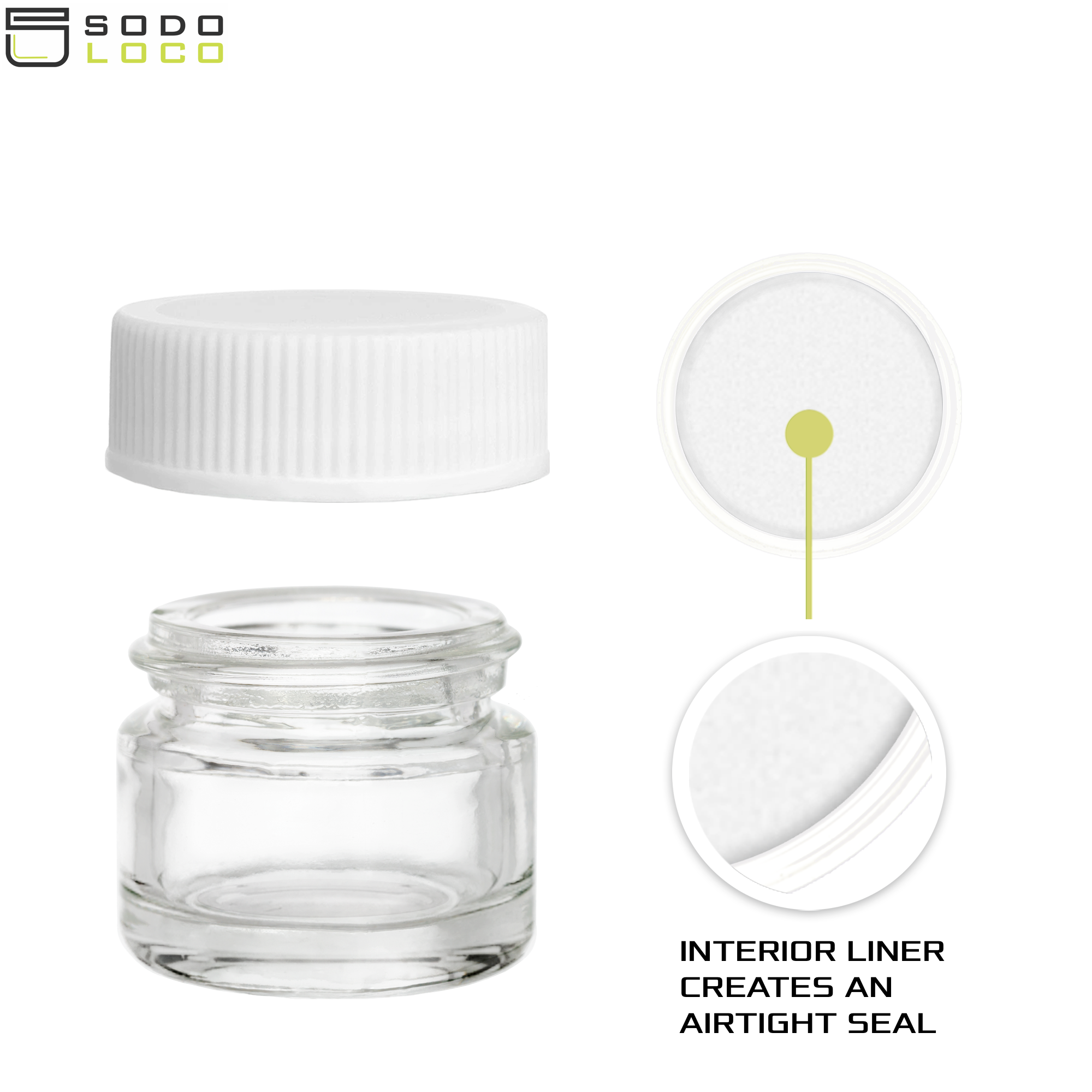 (200 Pack) 5ml Clear Glass Jars with White Lids
