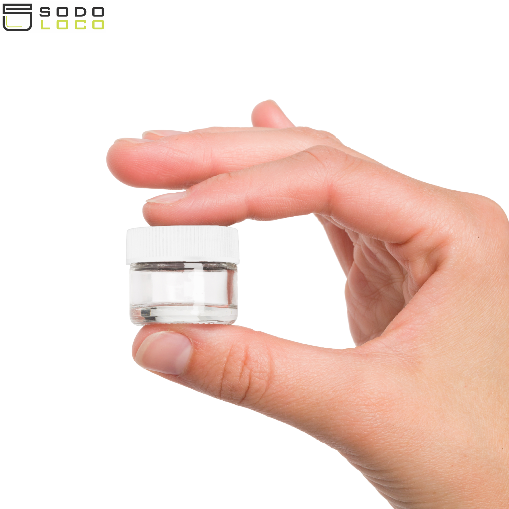 (200 Pack) 5ml Clear Glass Jars with White Lids