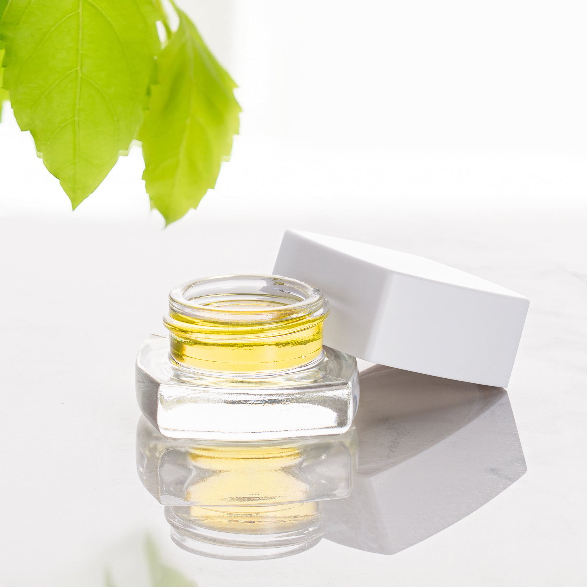 (250 Pack) 5ml Clear Glass Square Pillow Jars with White Child-Resistant Lids