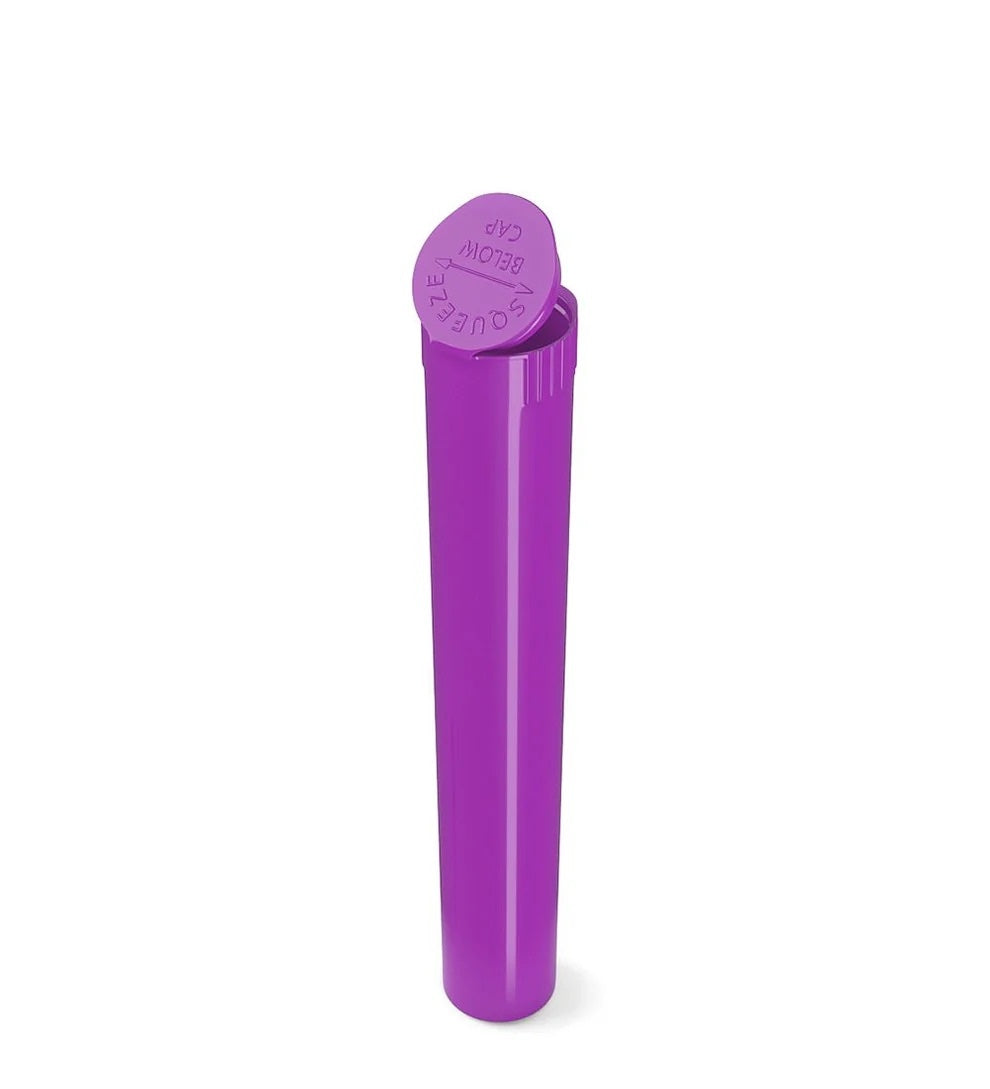 (1,000 Pack) 116mm Solid Purple King Size Child Resistant Pop Top Tube