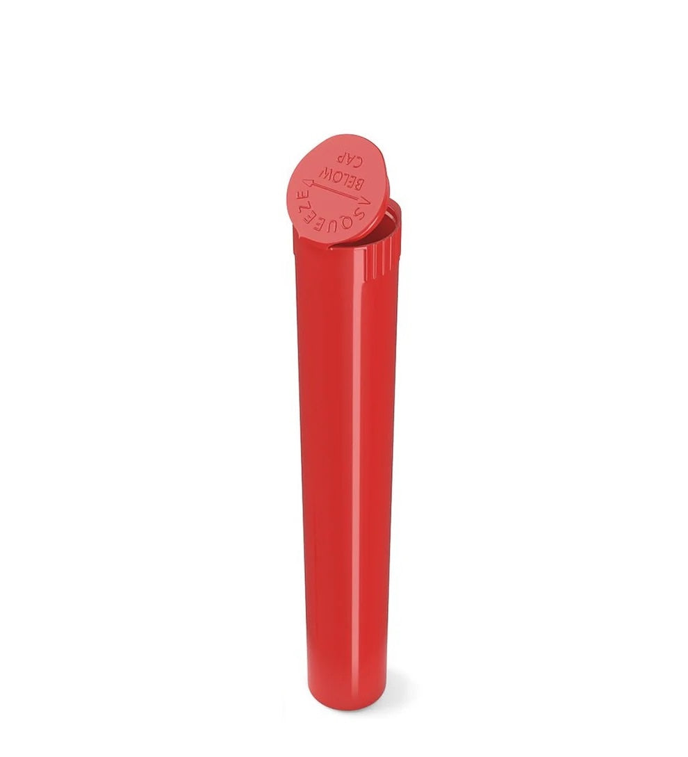 (1,000 Pack) 116mm Solid Red King Size Child Resistant Pop Top Tube