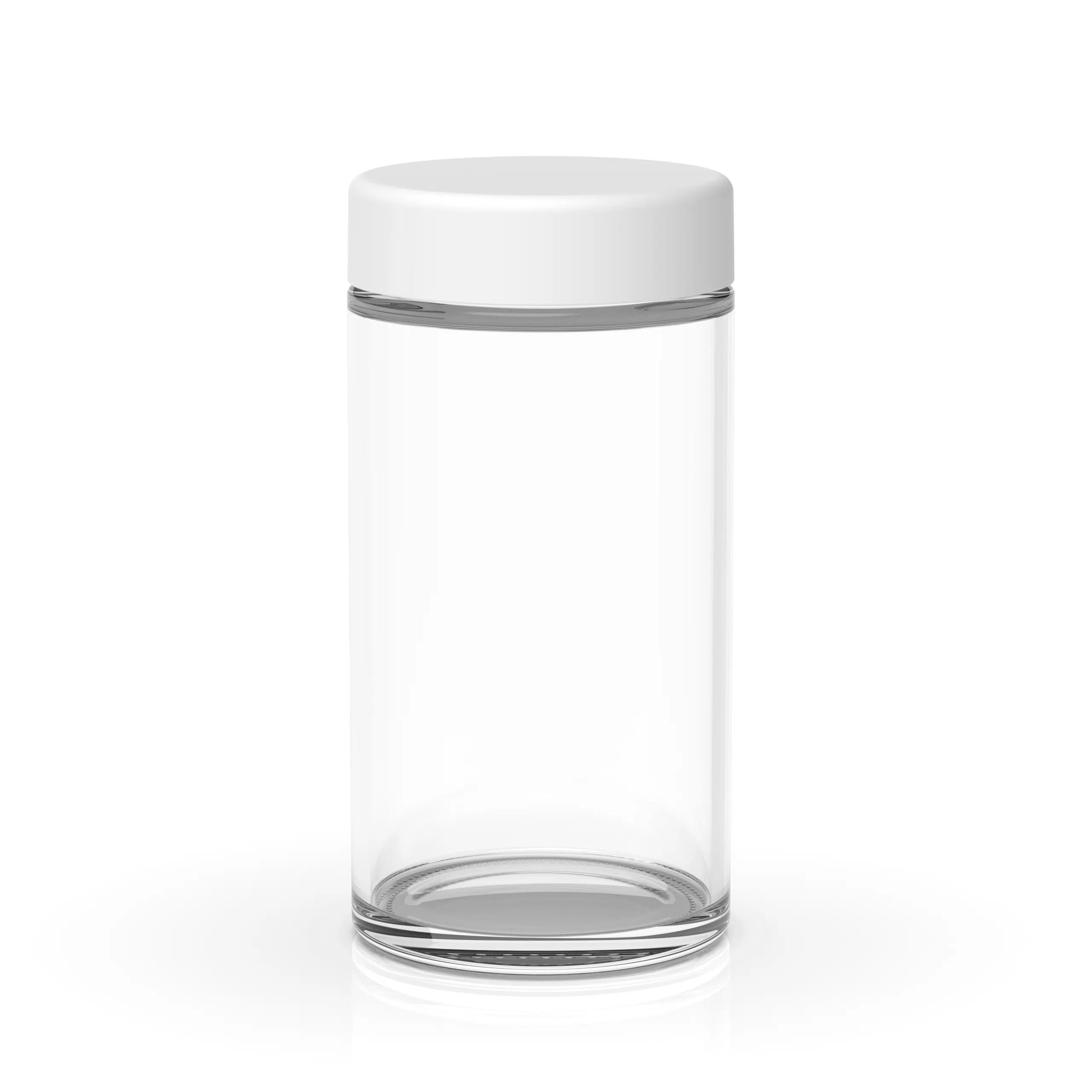 (80 Pack) 6oz Clear Glass Jar with White Child-Resistant Lid