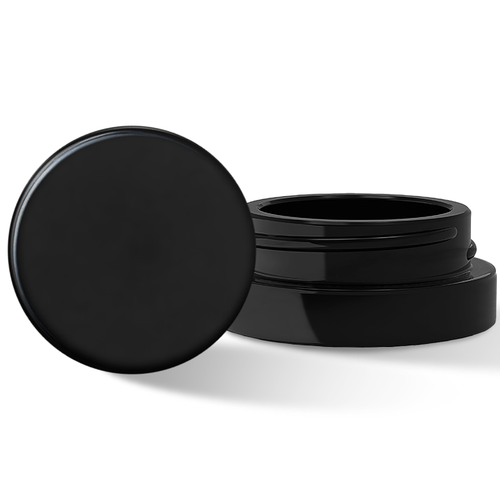 Custom Label for 7ml Black Glass Container with Black Lid