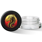 Custom Label for 7ml Clear Glass Container with Black Lid