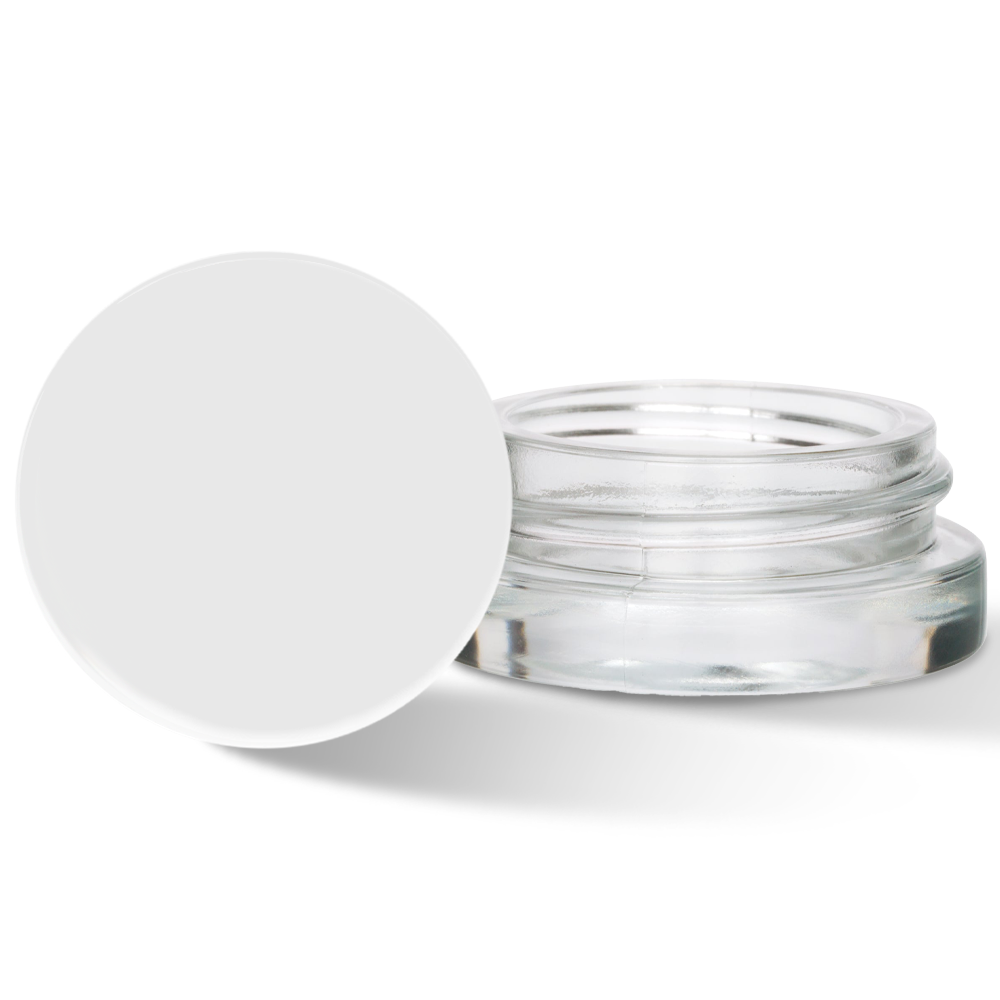Custom Label for 7ml Clear Glass Container with White Lid