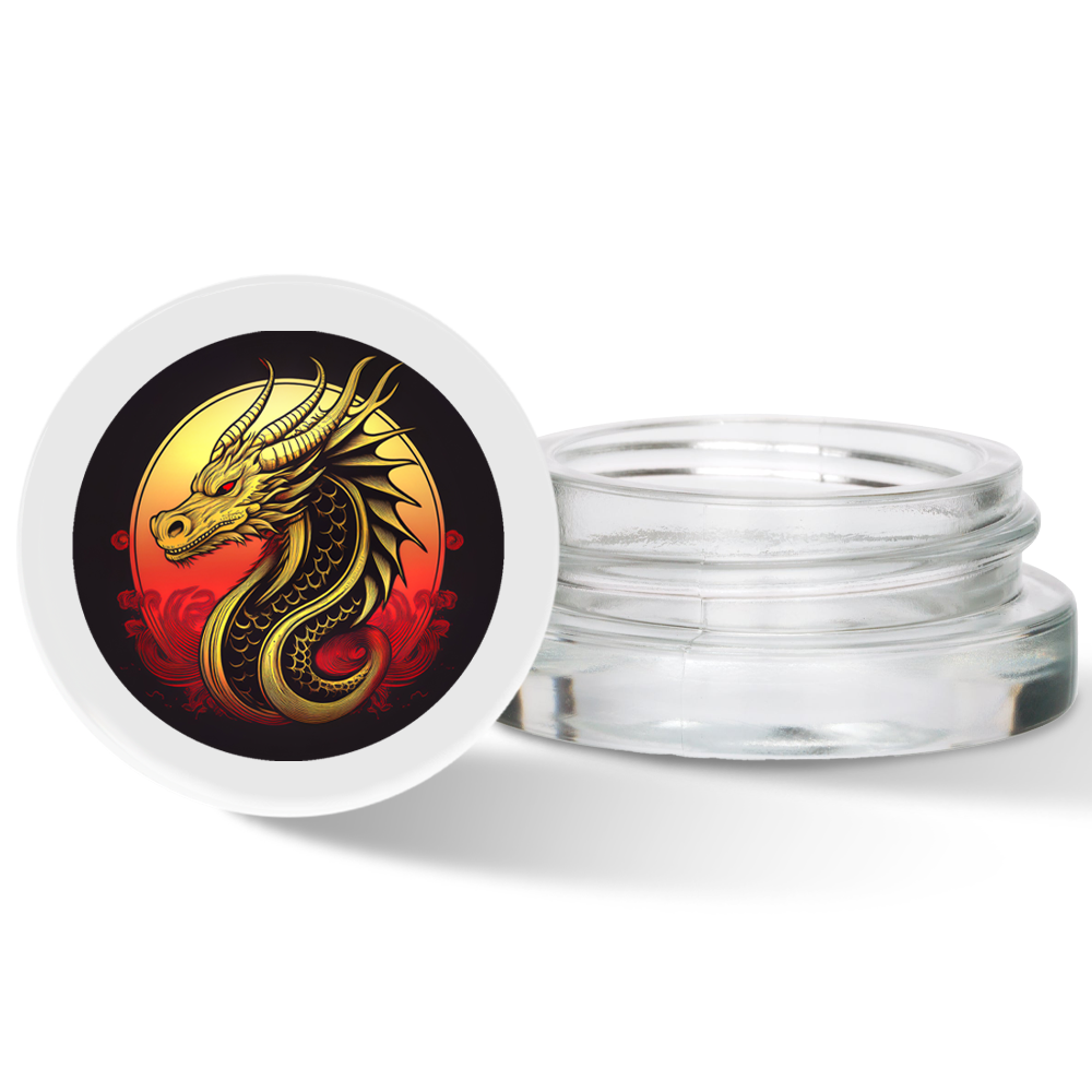 Custom Label for 7ml Clear Glass Container with White Lid