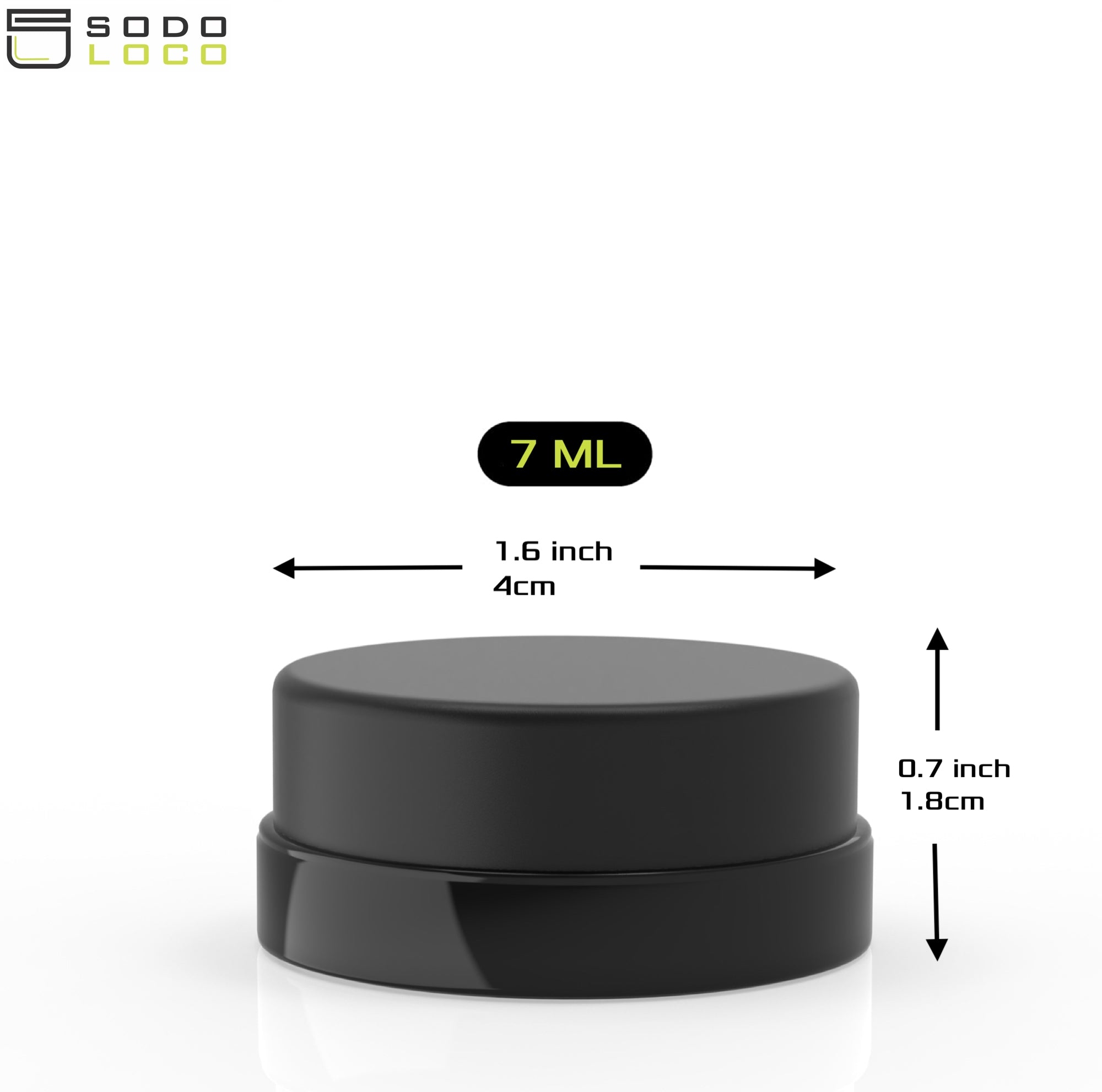 (90 Pack) 7ml Low Profile Black Glass Jars with Black Lids