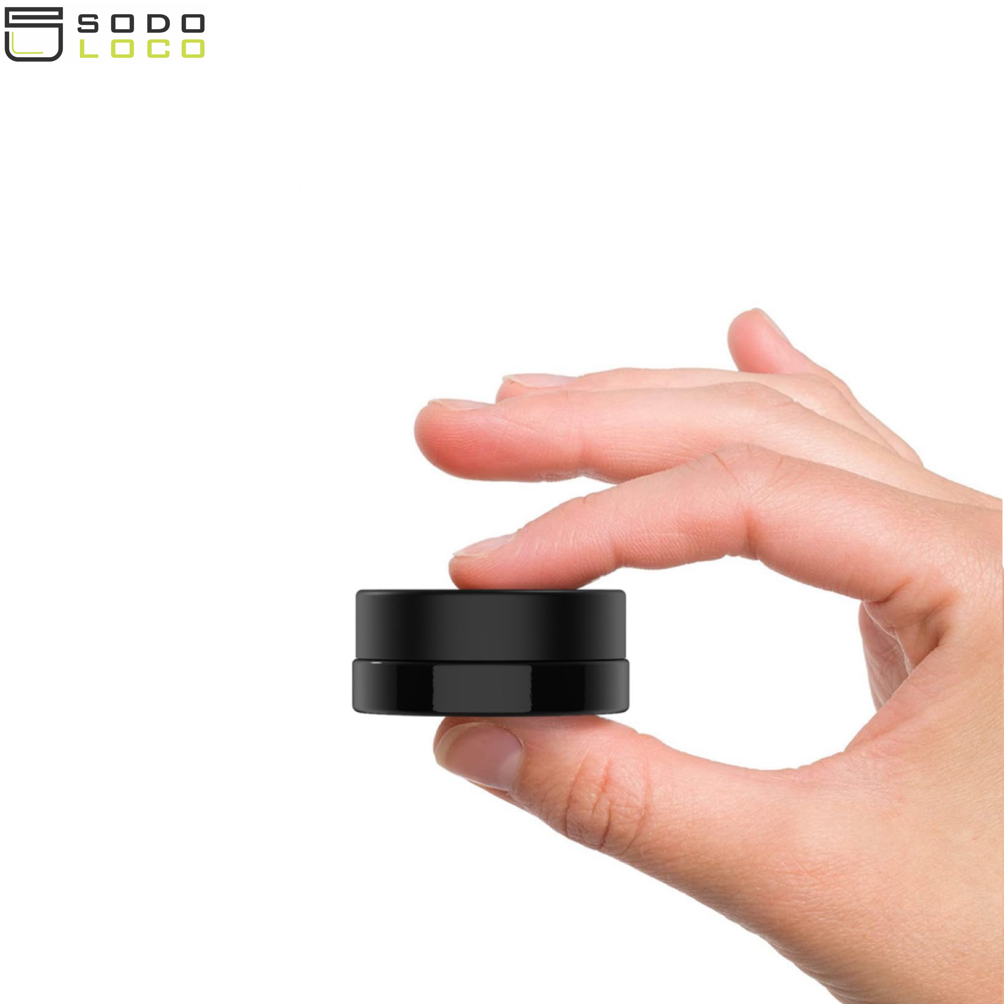 (90 Pack) 7ml Low Profile Black Glass Jars with Black Lids