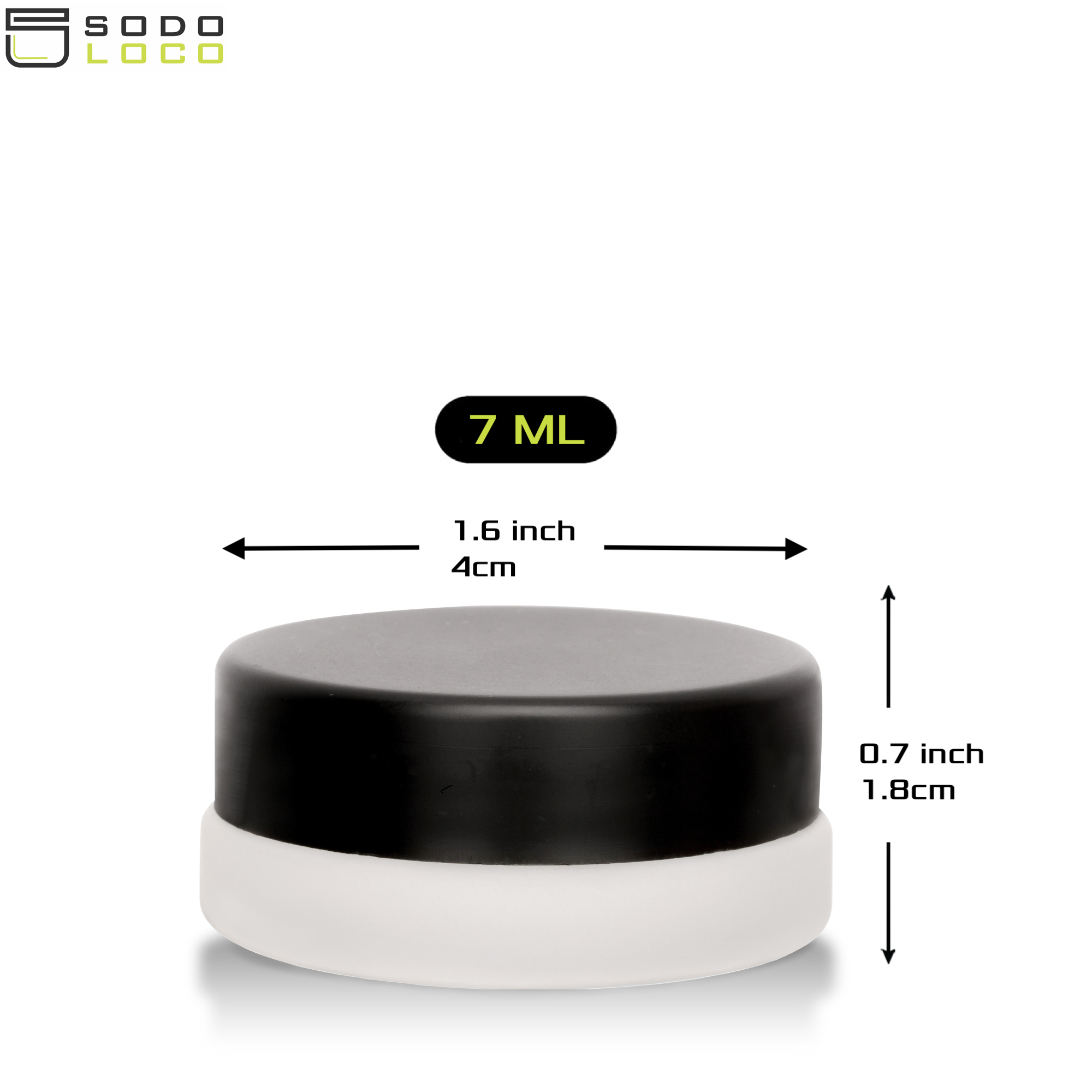 (450 Pack) 7ml Low Profile Frosted Glass Jars with Black Lids
