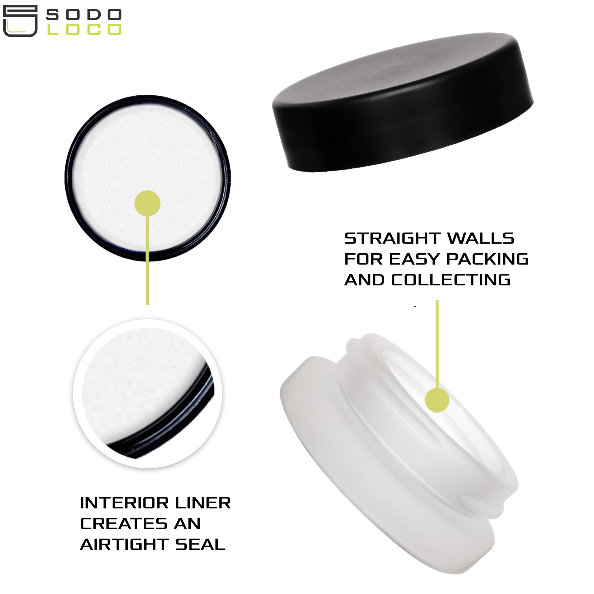 (450 Pack) 7ml Low Profile Frosted Glass Jars with Black Lids