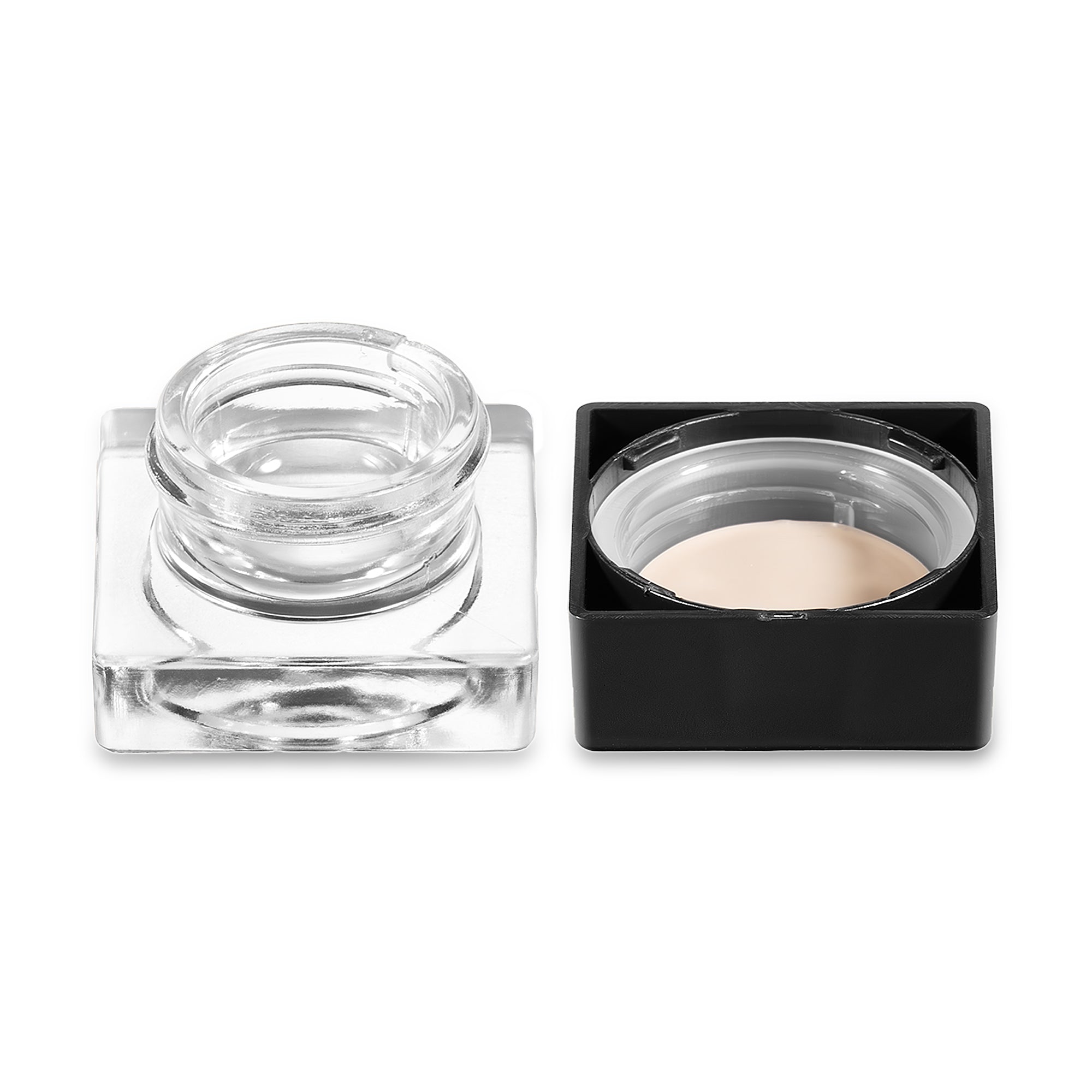 (150 Pack) 5ml Clear Glass Square BlokJars with Child-Resistant PTFE Lids