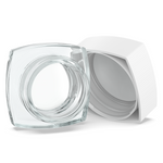 (240 Pack) 9ml Clear Glass Square Pillow Jars with White Child-Resistant Lids