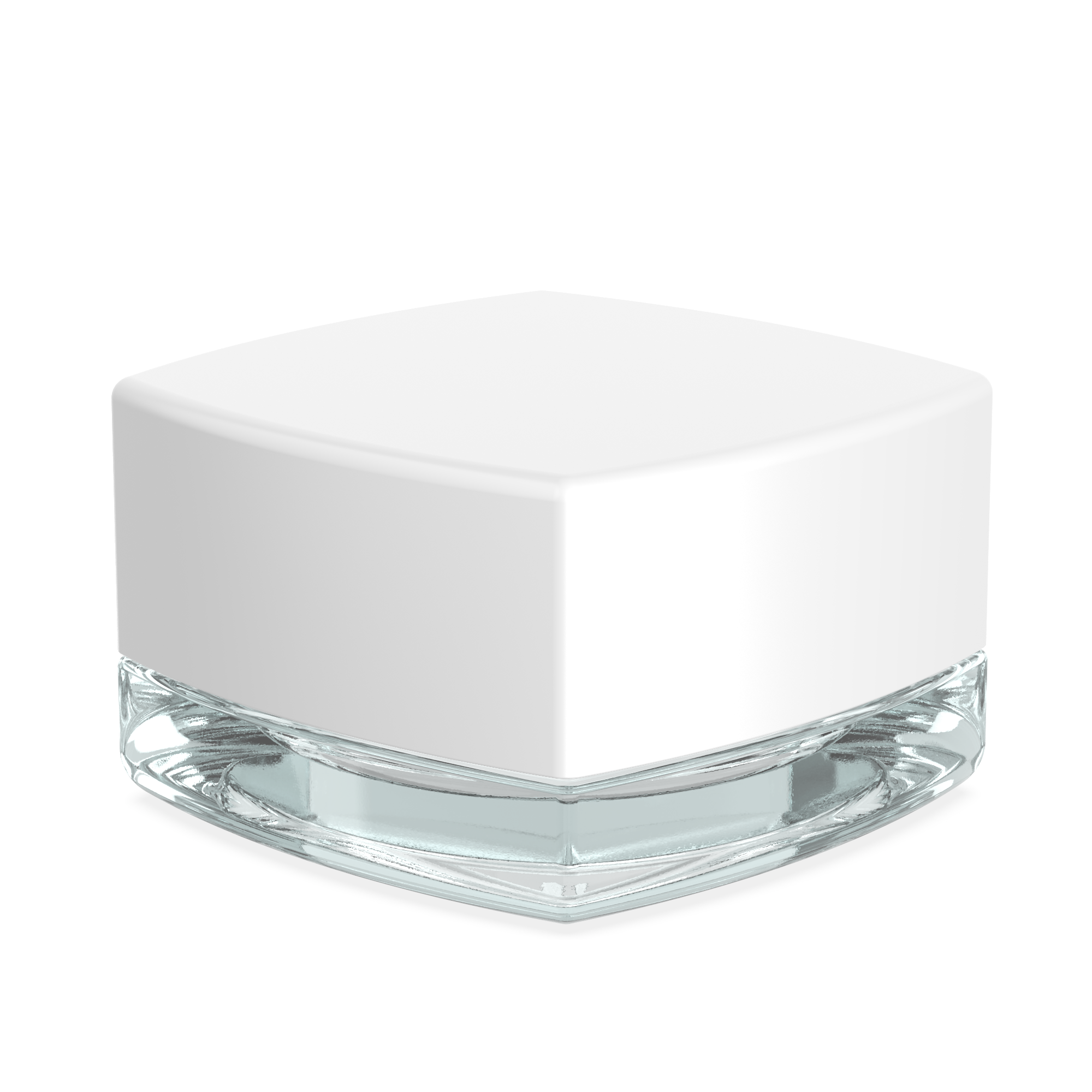 (240 Pack) 9ml Clear Glass Square Pillow Jars with White Child-Resistant Lids