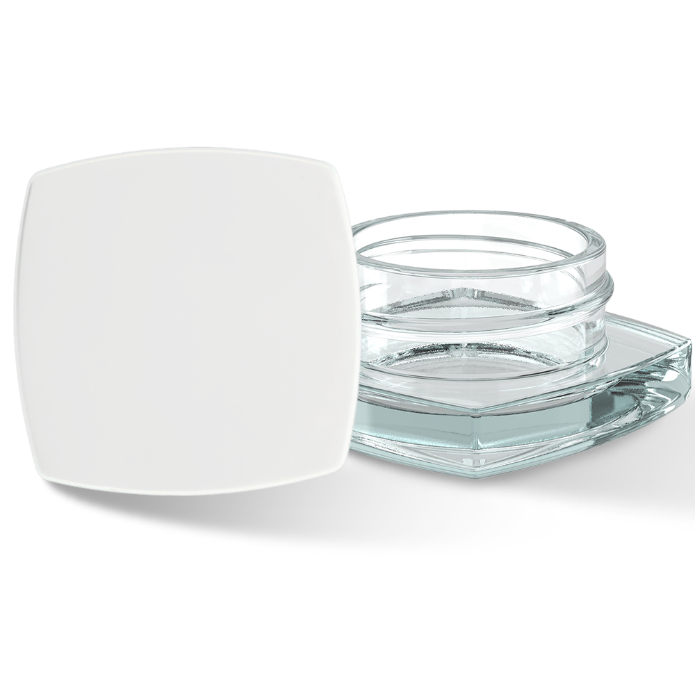 Custom Label for 9ml Clear Square Glass Container Child Resistant with White Lid