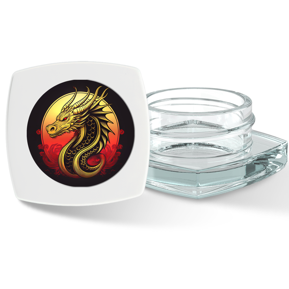 Custom Label for 9ml Clear Square Glass Container Child Resistant with White Lid