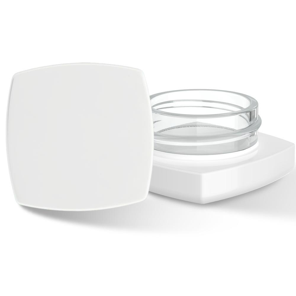 Custom Label for 9ml White Square Glass Container Child Resistant with White Lid