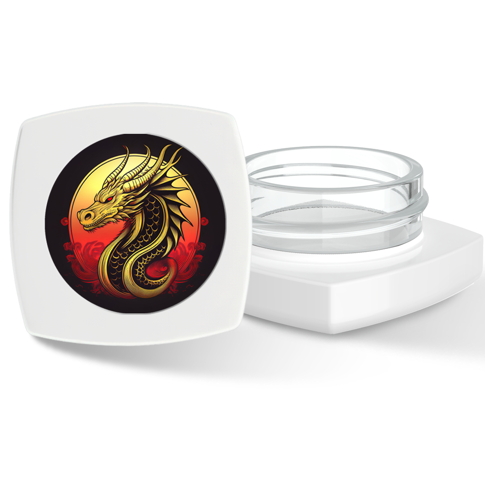 Custom Label for 9ml White Square Glass Container Child Resistant with White Lid