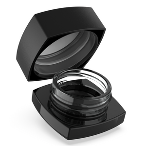 (240 Pack) 9ml Black Glass Square Pillow Concentrate Container with Black Child Resistant Lid