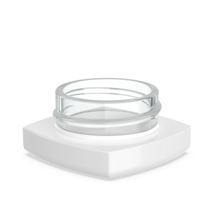 (240 Pack) 9ml White Glass Square Pillow Concentrate Container with White Child Resistant Lid