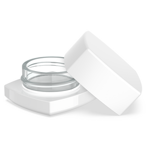 (240 Pack) 9ml White Glass Square Pillow Concentrate Container with White Child Resistant Lid