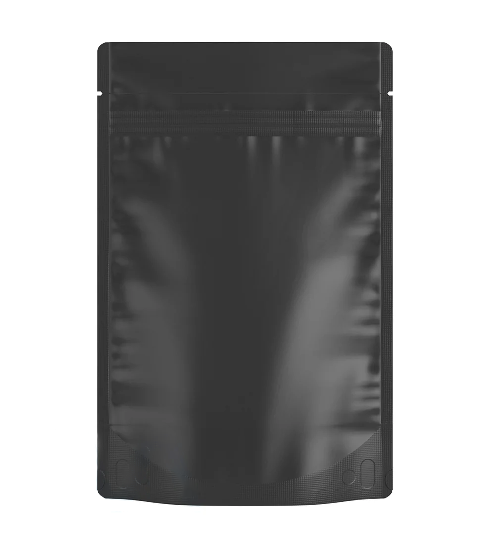 (1,000 Pack) 28g Matte Black Mylar Bags with Clear Front – Tear Notch, 6" x 9.3"