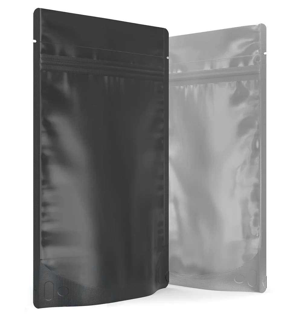 (1,000 Pack) 28g Matte Black Mylar Bags with Clear Front – Tear Notch, 6" x 9.3"
