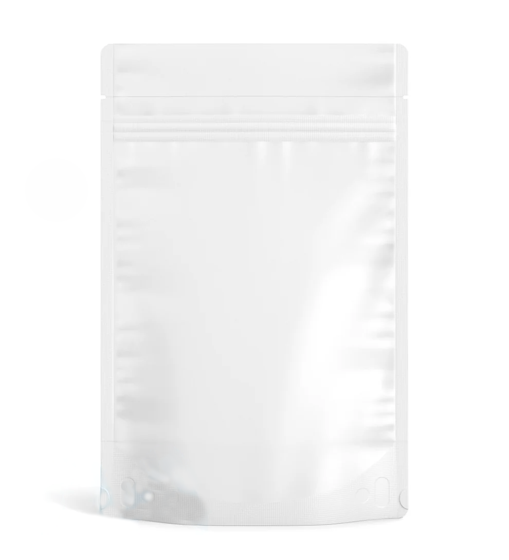 (1,000 Pack) 28g Matte White Mylar Bags with Clear Front – Tear Notch, 6" x 9.3"