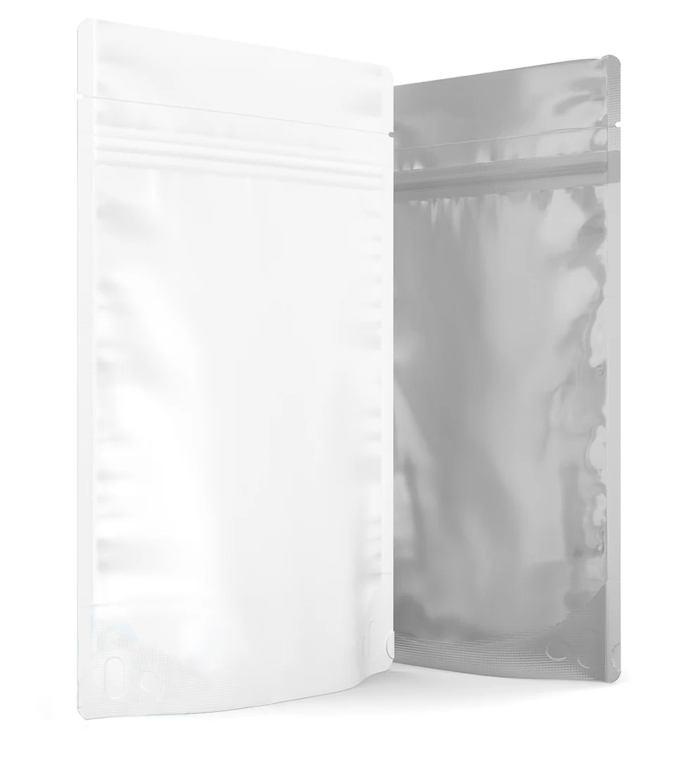 (1,000 Pack) 28g Matte White Mylar Bags with Clear Front – Tear Notch, 6" x 9.3"