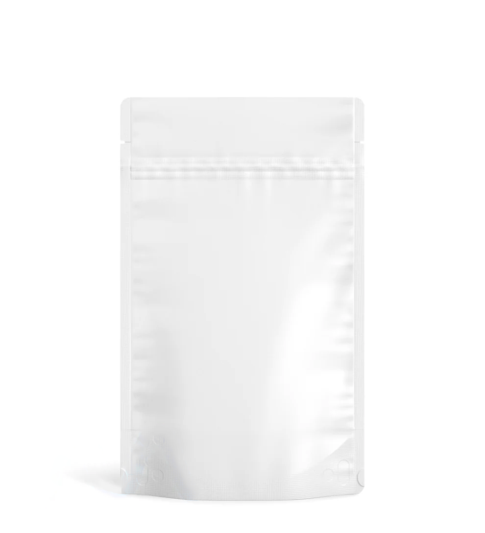 (1,000 Pack) 14g Matte White Mylar Bags with Clear Front – Tear Notch, 5" x 8.1"