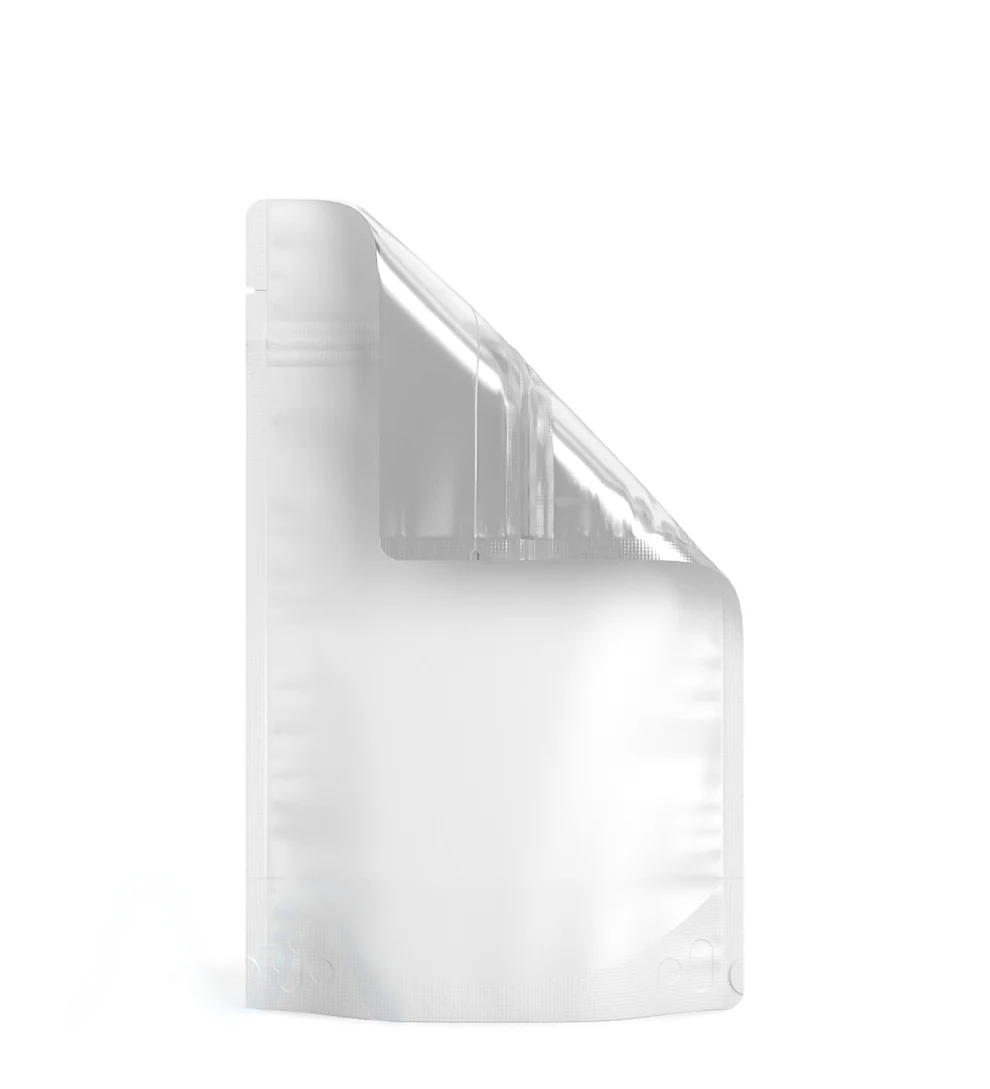 (1,000 Pack) 14g Matte White Mylar Bags with Clear Front – Tear Notch, 5" x 8.1"