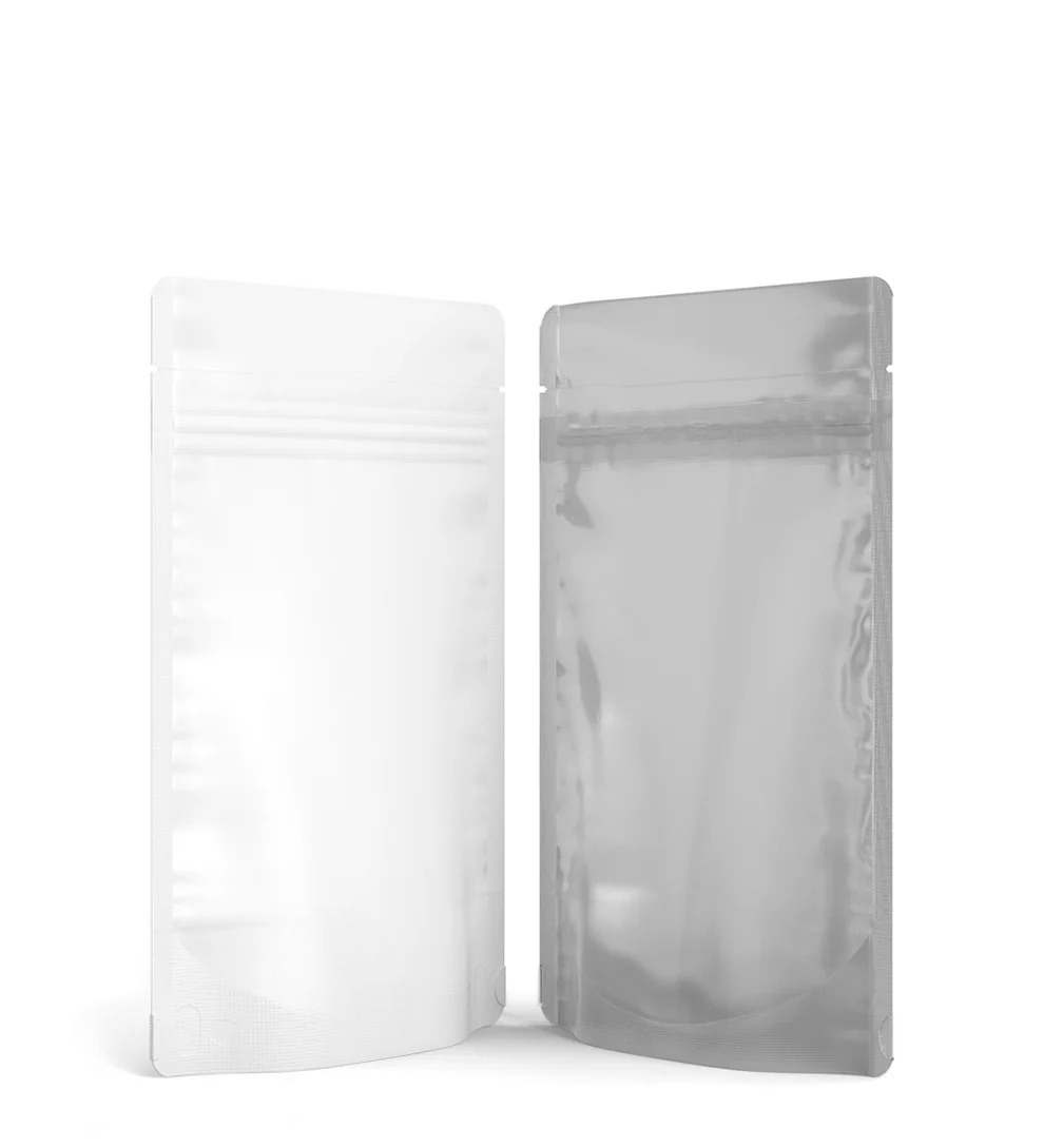 (1,000 Pack) 7g Matte White Mylar Bags with Clear Front – Tear Notch, 4" x 6.5"