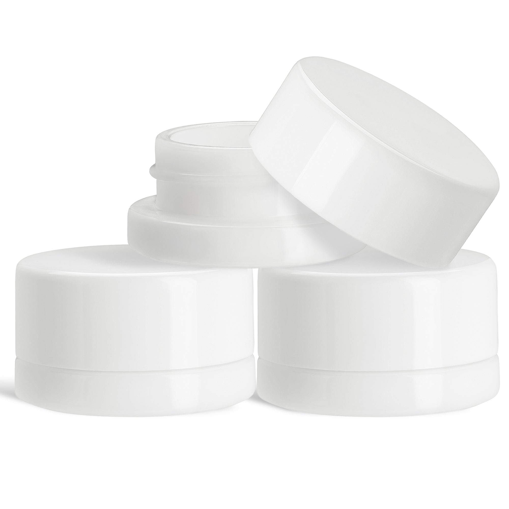 (200 Pack) 9ml White Glass Jars with Child-Resistant Lids