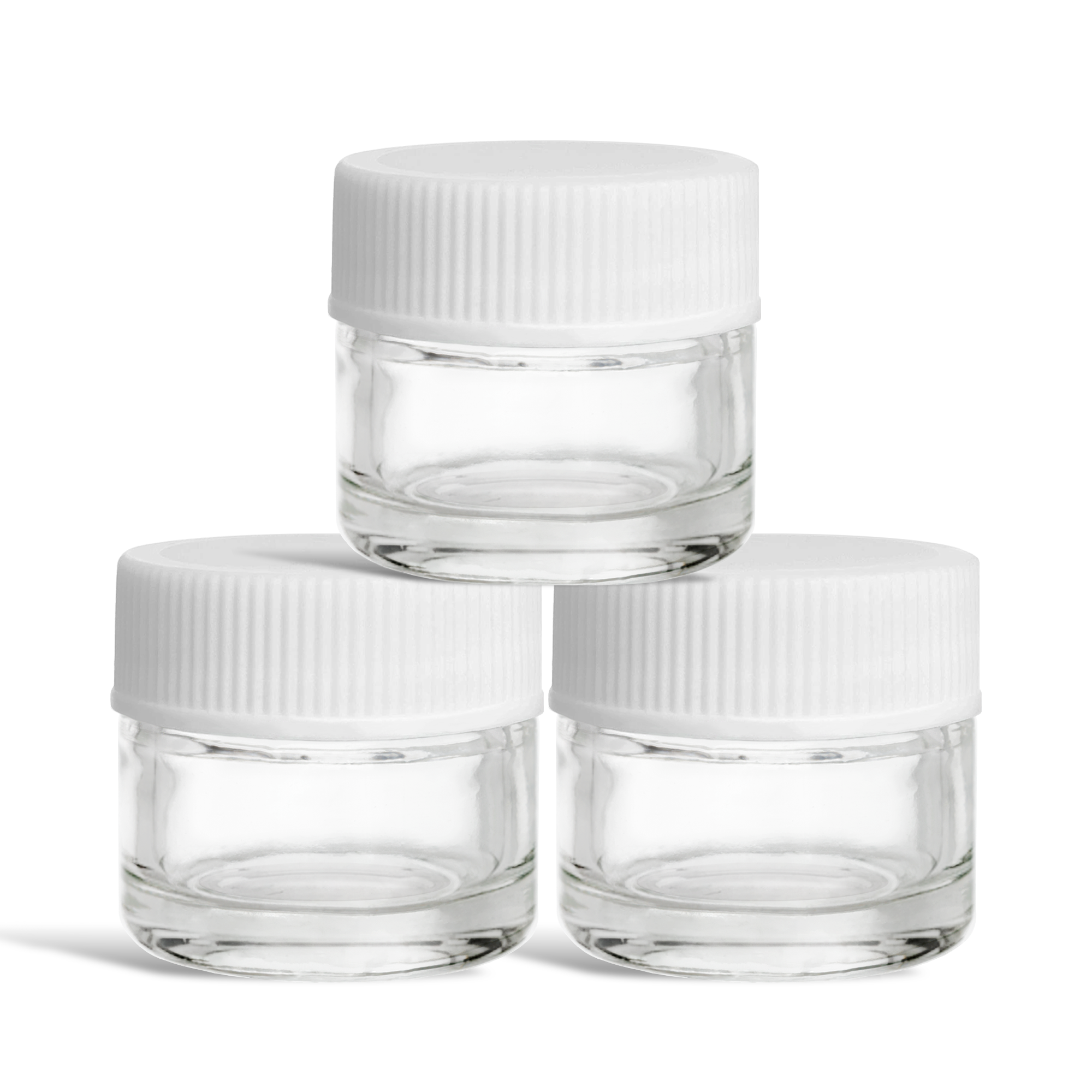 (200 Pack) 5ml Clear Glass Jars with White Lids