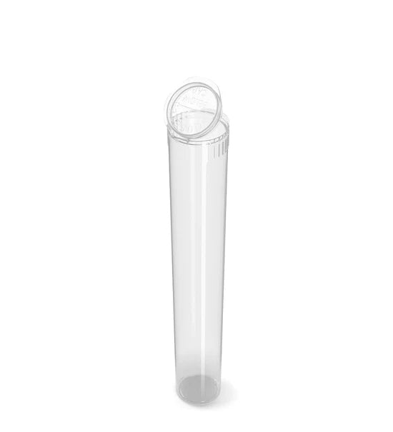 (1,000 Pack) 116mm Clear King Size Child Resistant Pop Top Tube