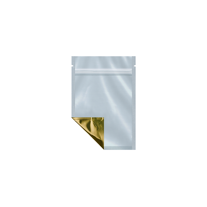 (2,000 Pack) 3.5g Gold Mylar Bags with Clear Front – Tear Notch, 3.43" x 5"