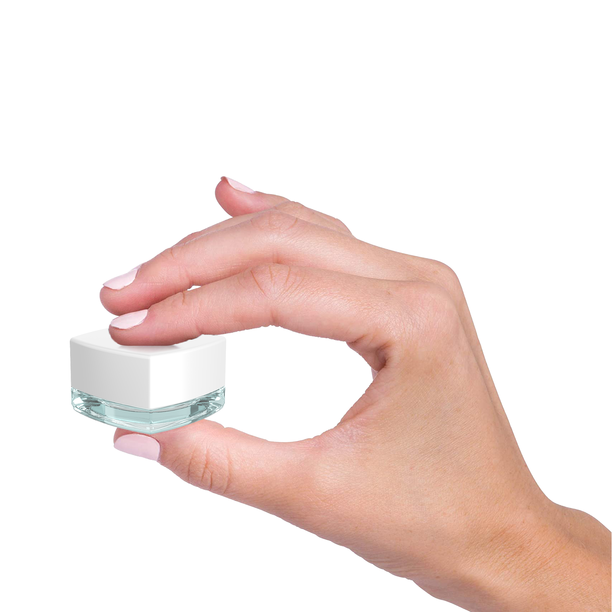 (240 Pack) 9ml Clear Glass Square Pillow Jars with White Child-Resistant Lids