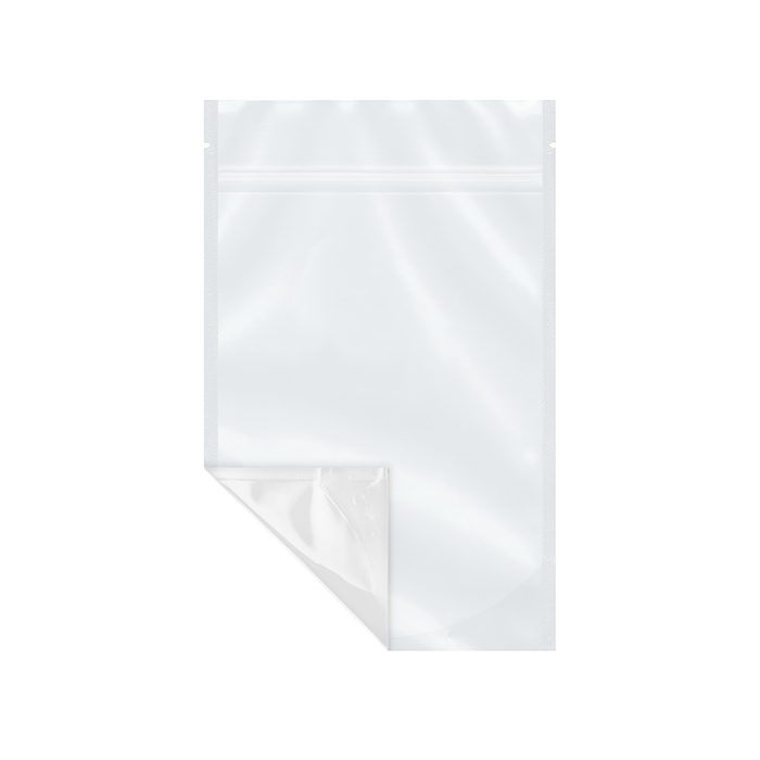 (1,000 Pack) 14g Opaque White Mylar Bags – Tear Notch, 5" x 8.1"